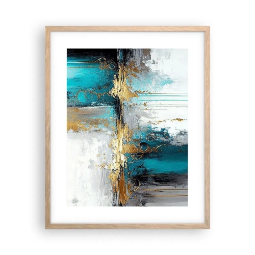 Pôster com moldura de carvalho claro - Tudo flui - 40x50 cm