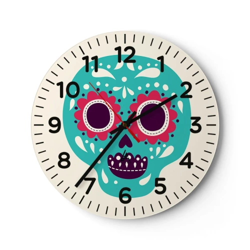 Relógio de parede - Relógio em vidro - Vida – diversão até a morte - 40x40 cm