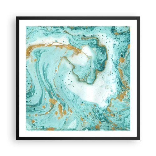 Pôster com moldura preta - Sob a grande onda do período Edo - 60x60 cm