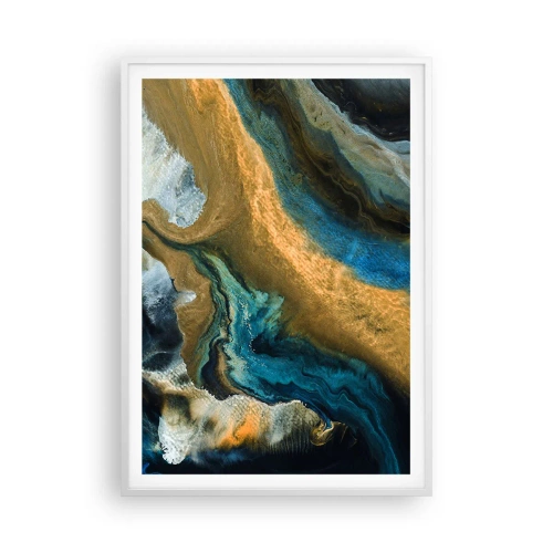 Pôster em moldura branca - Azul – amarelo – influências mútuas - 70x100 cm