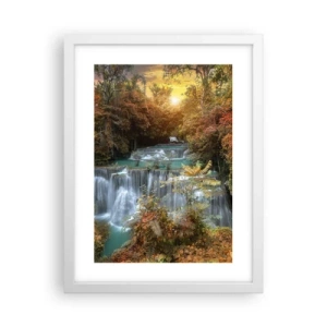 Pôster em moldura branca - O tesouro escondido da floresta - 30x40 cm