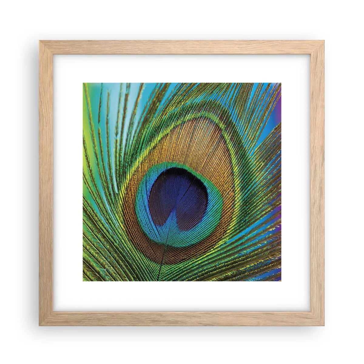 Pôster com moldura de carvalho claro - Olho no olho - 30x30 cm