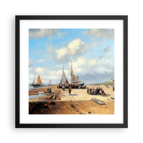 Pôster com moldura preta - Pós-caça bem-sucedida - 40x40 cm