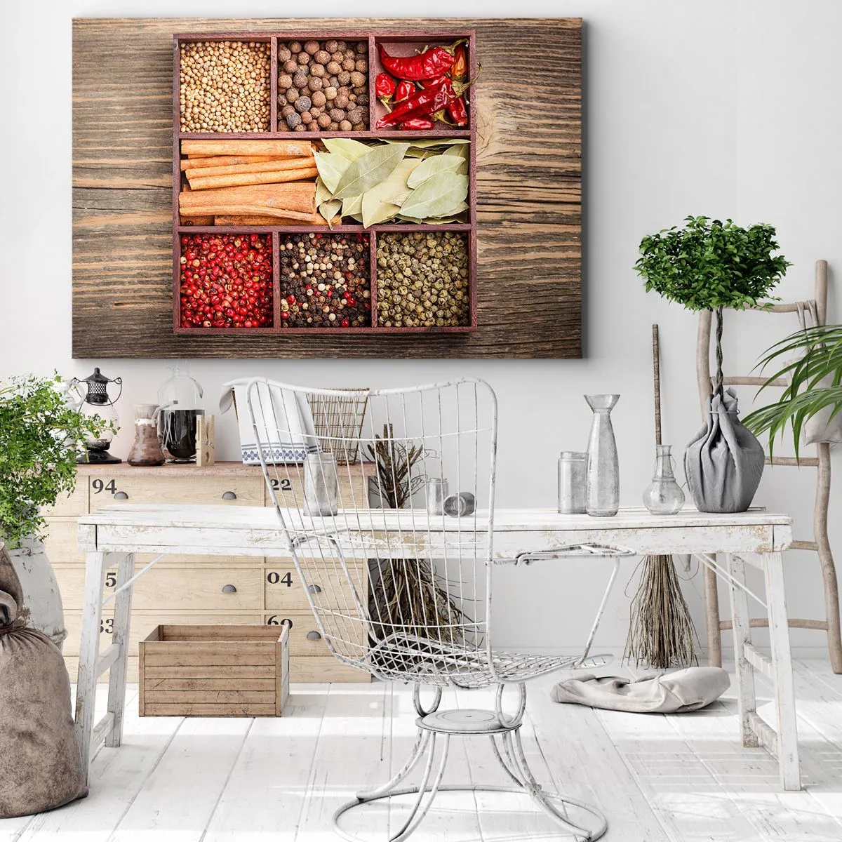 Quadro em tela - Ordem das formas, um ramo de aromas - 100x70 cm