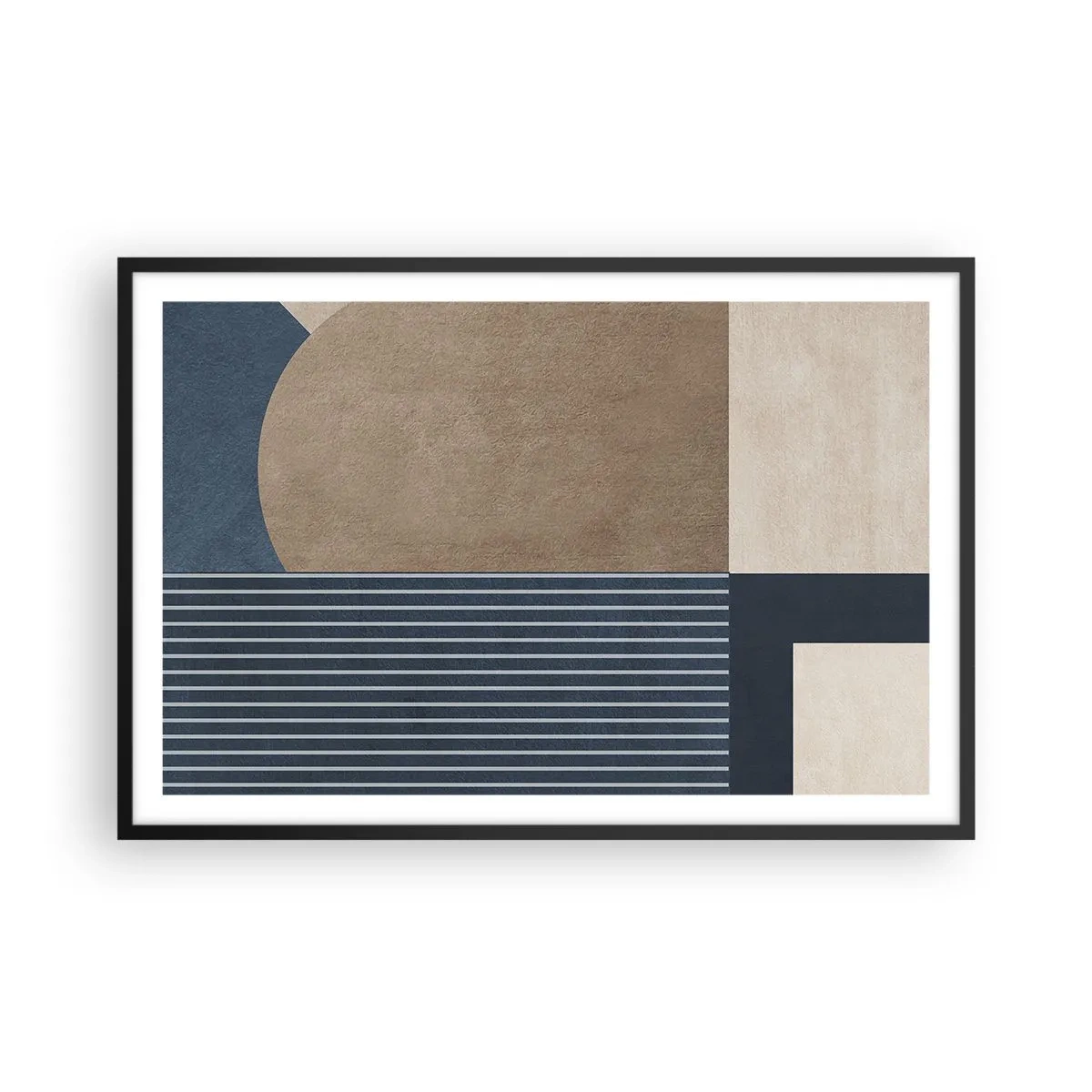 Pôster com moldura preta - Uma composição de simplicidade e redondeza - 91x61 cm
