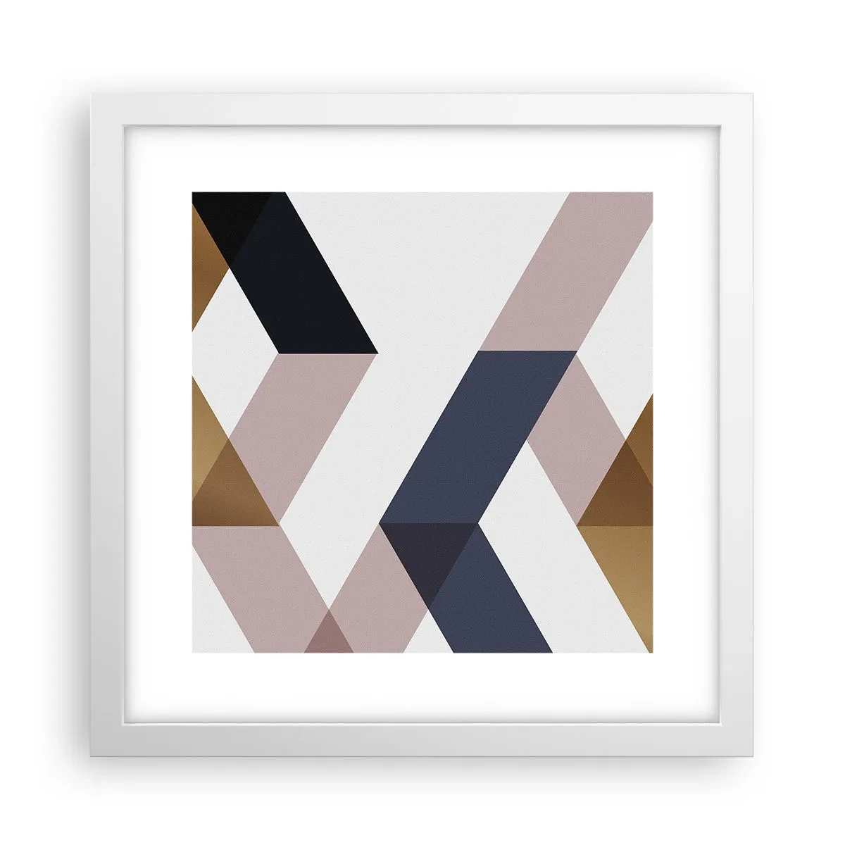 Pôster em moldura branca - Planos e ângulos - 30x30 cm