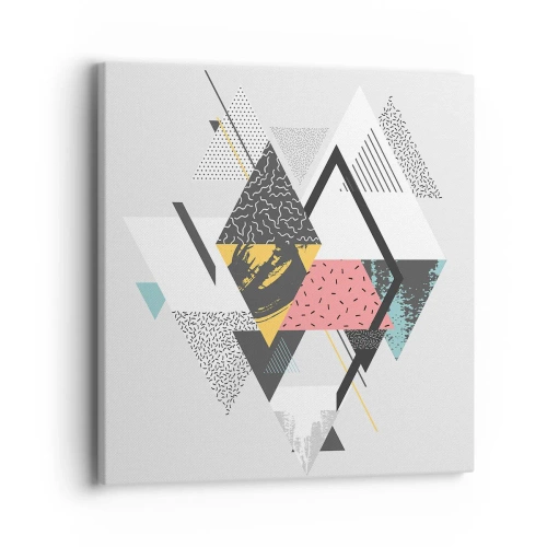 Quadro em tela - Variações do triângulo e losango - 40x40 cm