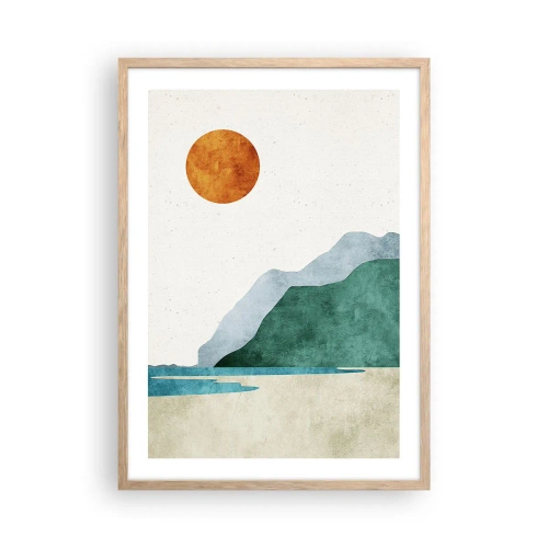 Pôster com moldura de carvalho claro - Paisagem como deveria ser - 50x70 cm