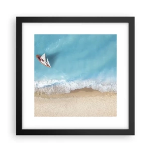 Pôster com moldura preta - No limite do azul e do ouro - 30x30 cm