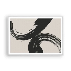 Pôster em moldura branca - Varrer e circular - 100x70 cm