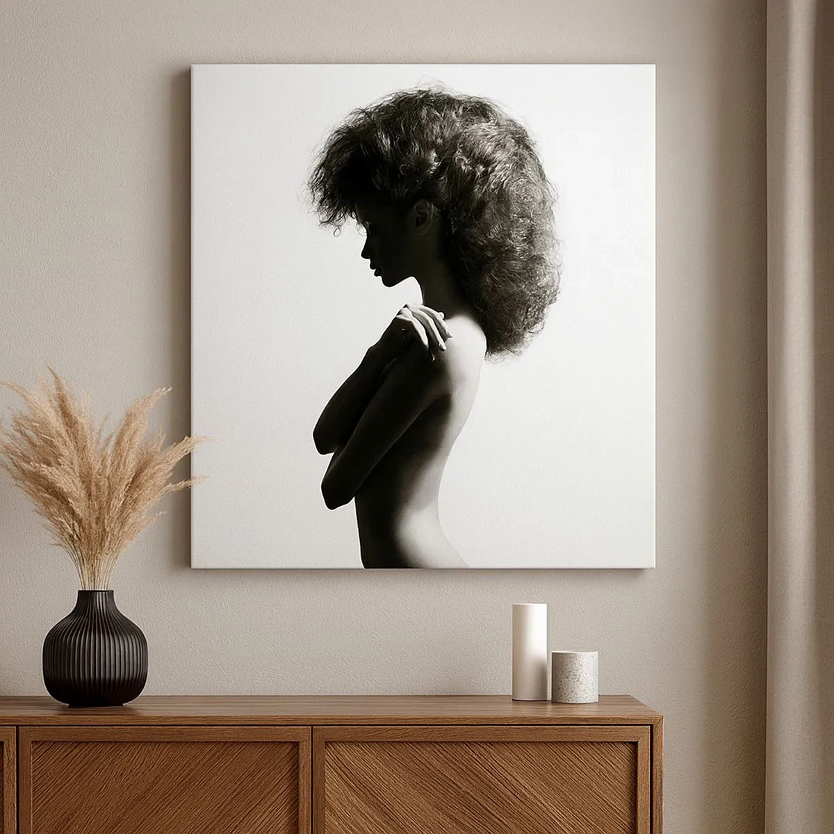 Quadro em tela - Como uma flor em um caule fino - 30x30 cm