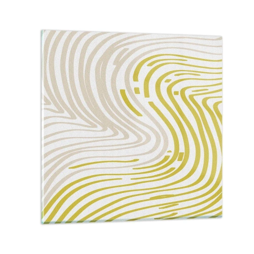 Quadro em vidro - Uma composição com uma curvatura suave - 40x40 cm