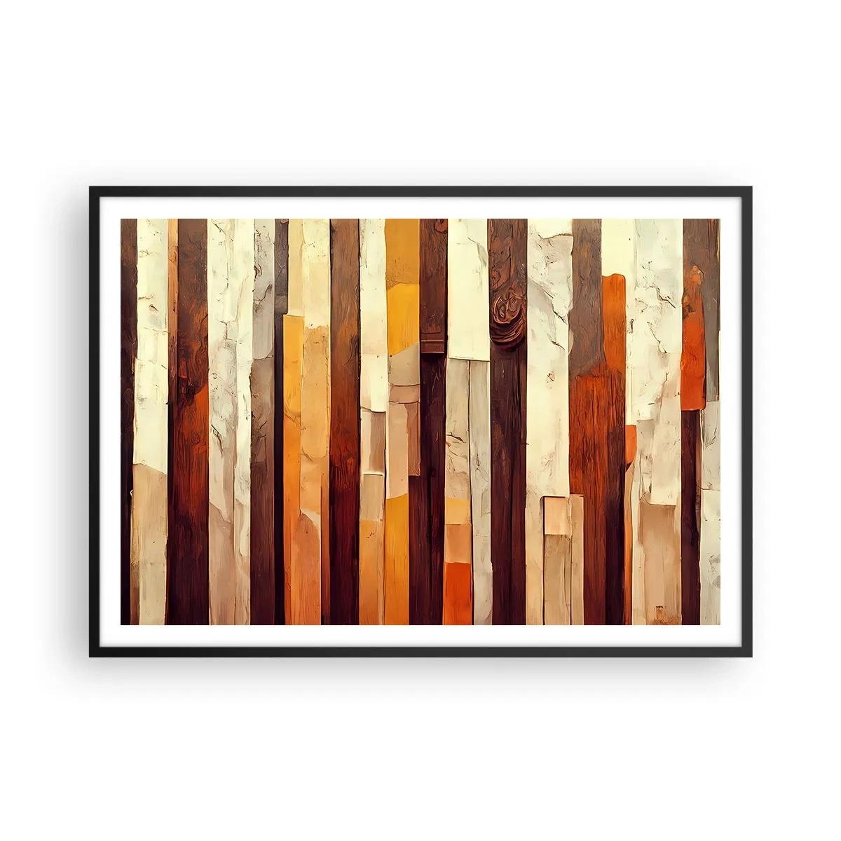 Pôster com moldura preta - Hino das árvores da floresta - 100x70 cm