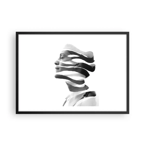 Pôster com moldura preta - Retrato surrealista - 70x50 cm