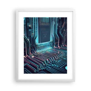 Pôster em moldura branca - Só estou a pensar... - 40x50 cm