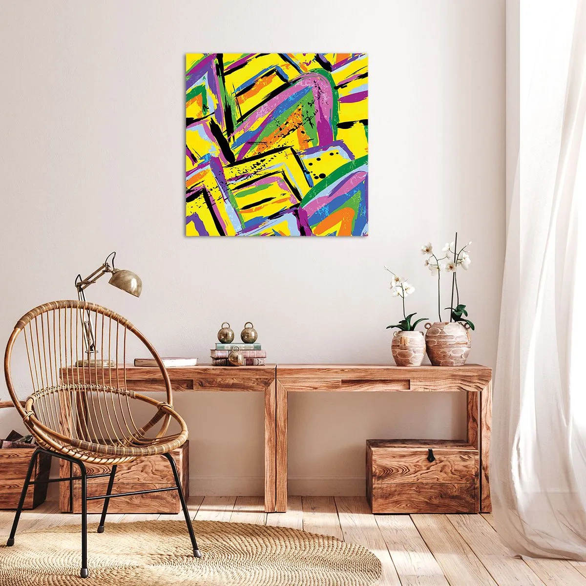 Quadro em tela - Grito de alegria - 40x40 cm