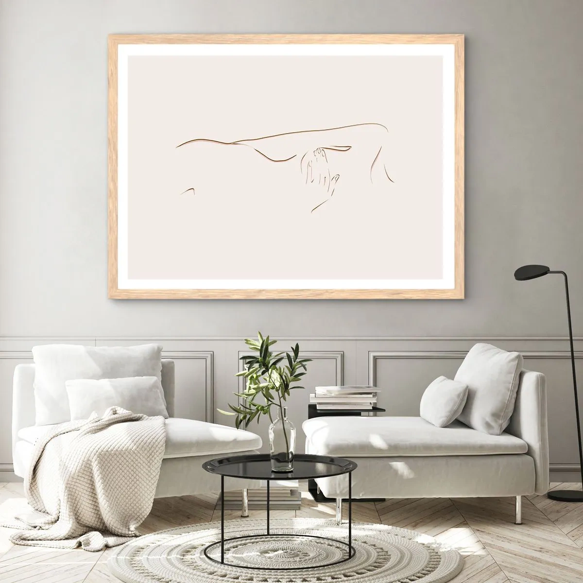 Pôster com moldura de carvalho claro - A forma do desejo - 91x61 cm