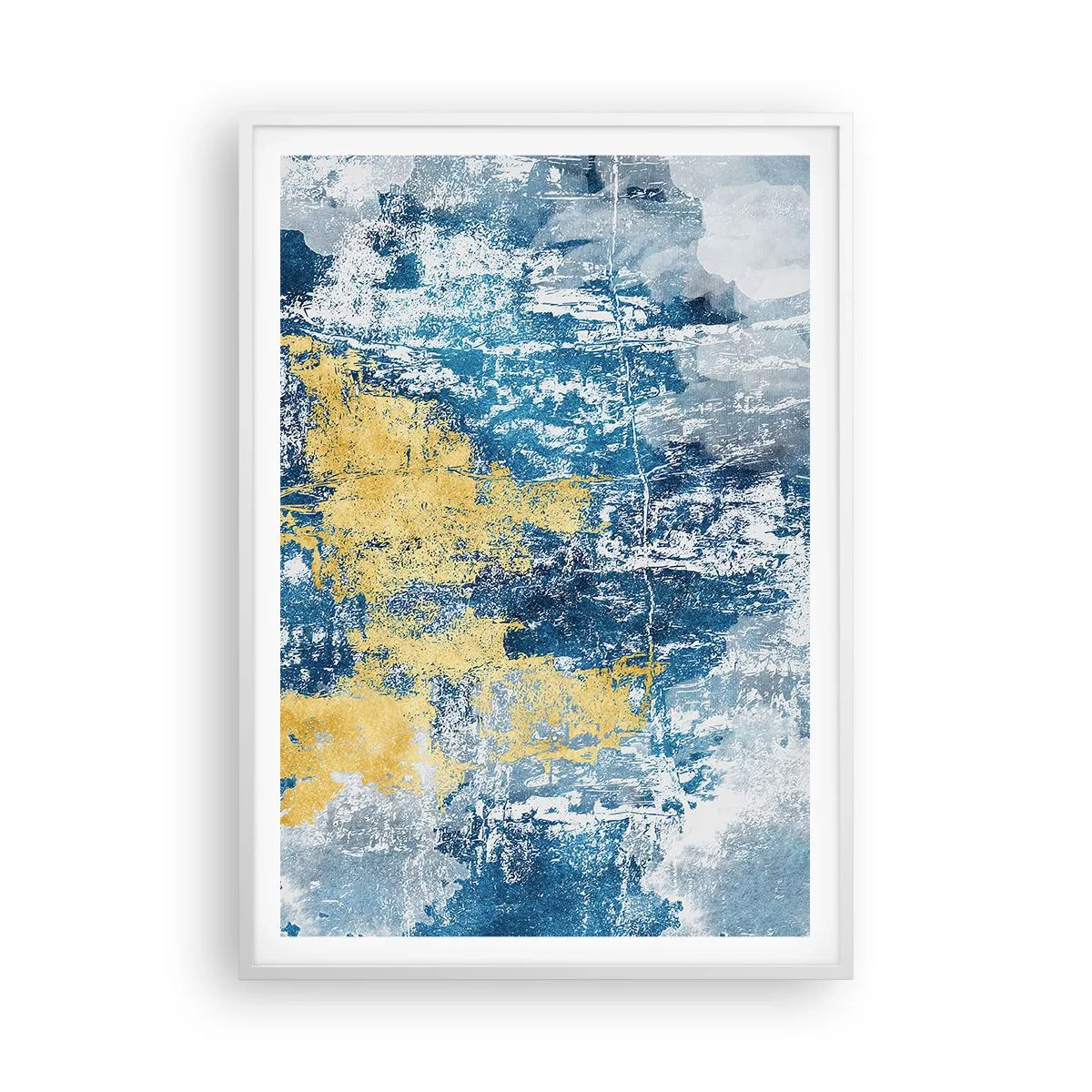 Pôster em moldura branca - Abstração cheia de clima - 70x100 cm