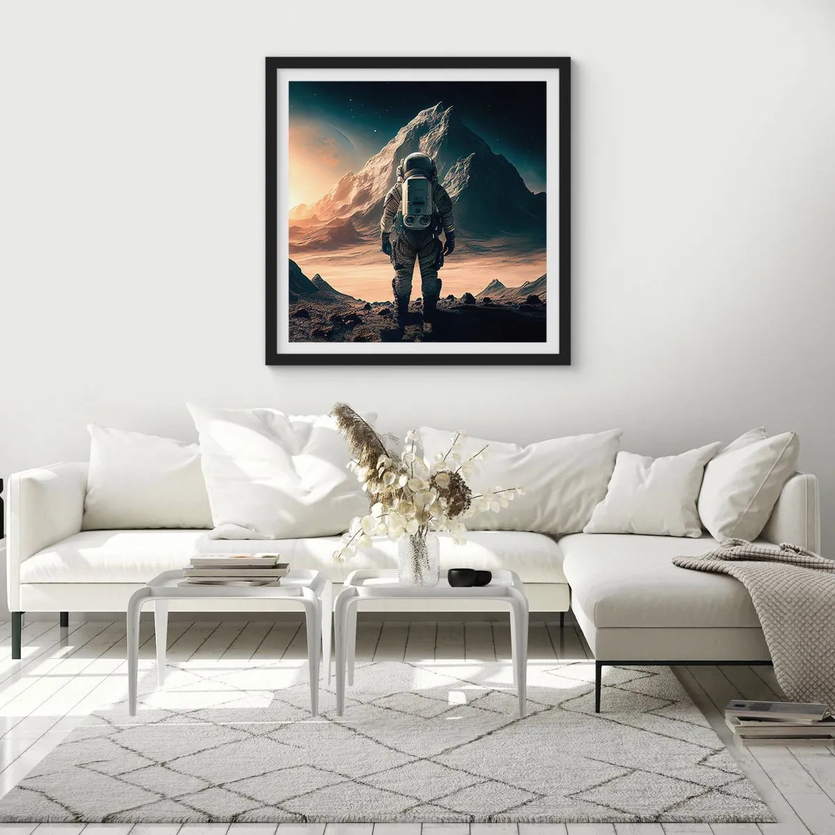 Pôster com moldura preta - Novo desafio - 60x60 cm