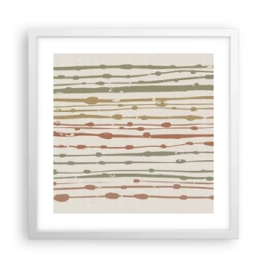 Pôster em moldura branca - Notação musical de cores - 40x40 cm