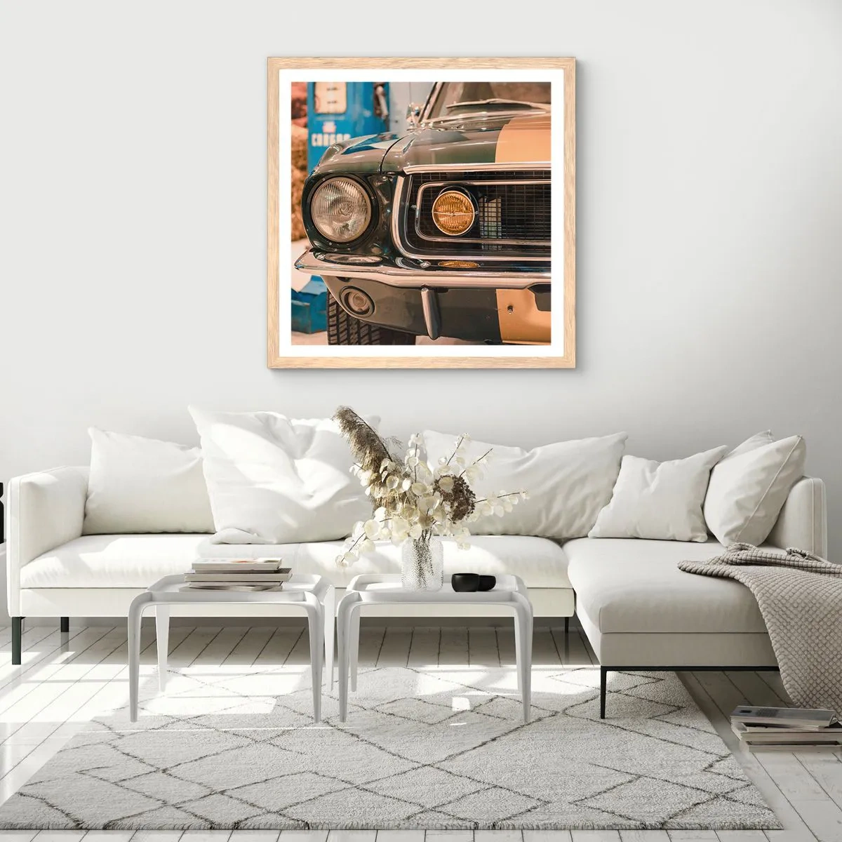 Pôster com moldura de carvalho claro - Encontro com uma lenda - 50x50 cm