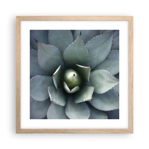 Pôster com moldura de carvalho claro - Atrai e adverte - 40x40 cm