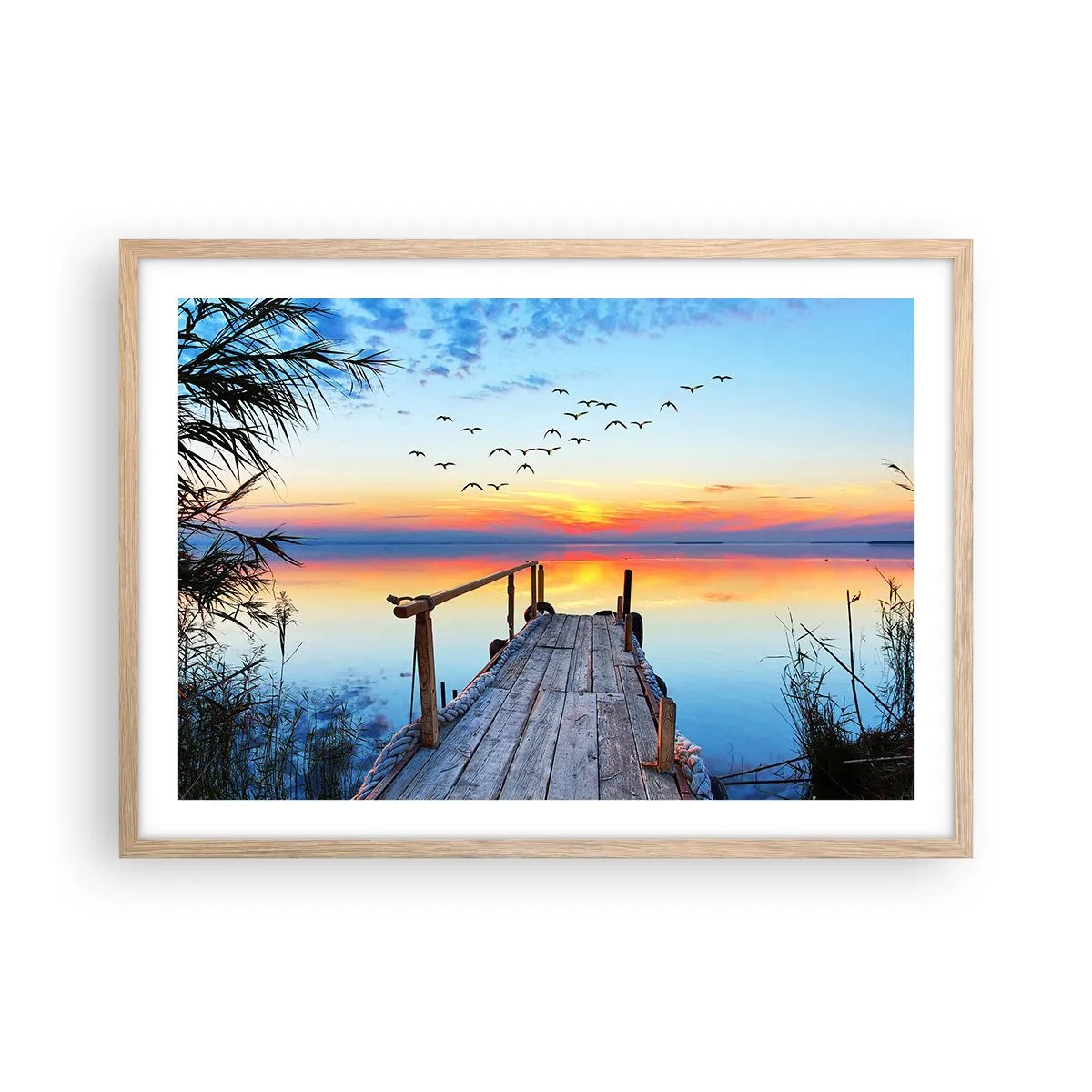 Pôster com moldura de carvalho claro - É hora de voltar... - 70x50 cm