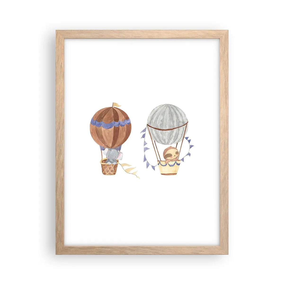 Pôster com moldura de carvalho claro - Amigos em movimento - 30x40 cm