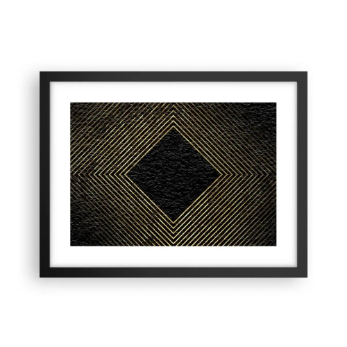 Pôster com moldura preta - Geometria em estilo glamoroso - 40x30 cm