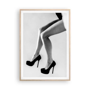 Pôster com moldura de carvalho claro - Feminilidade eterna - 70x100 cm