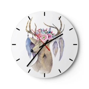 Relógio de parede - Relógio em vidro - Guia da alma - delicado, inocente - 40x40 cm