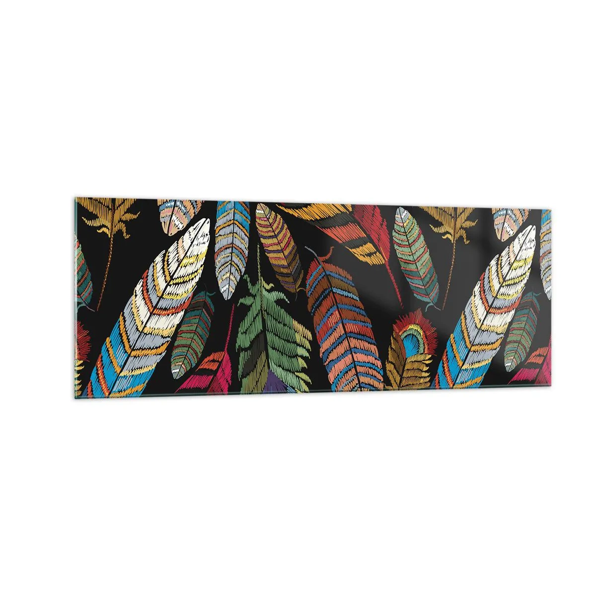 Quadro em vidro - O carnaval dos pássaros - 140x50 cm