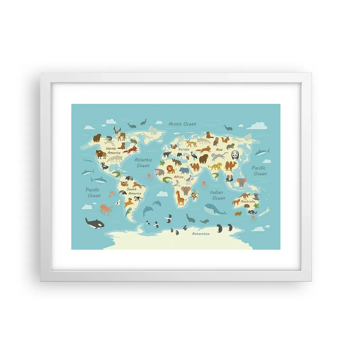 Pôster em moldura branca - Bons vizinhos - 40x30 cm