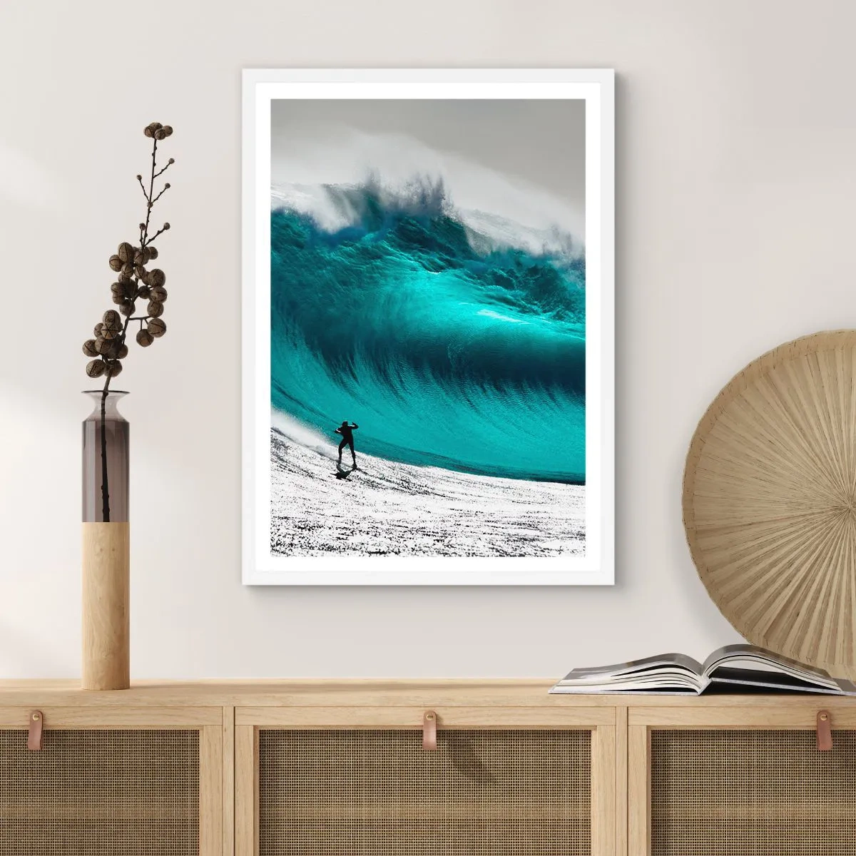 Pôster em moldura branca - Desafio aceite - 50x70 cm