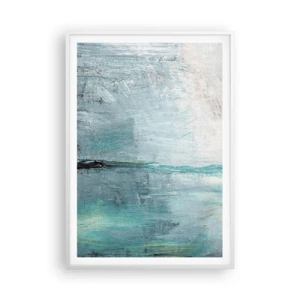 Pôster em moldura branca - Horizontalmente em azul - 70x100 cm