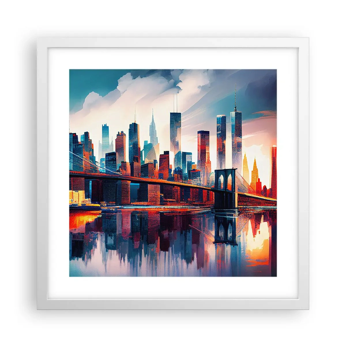 Pôster em moldura branca - Nova York dos sonhos - 40x40 cm