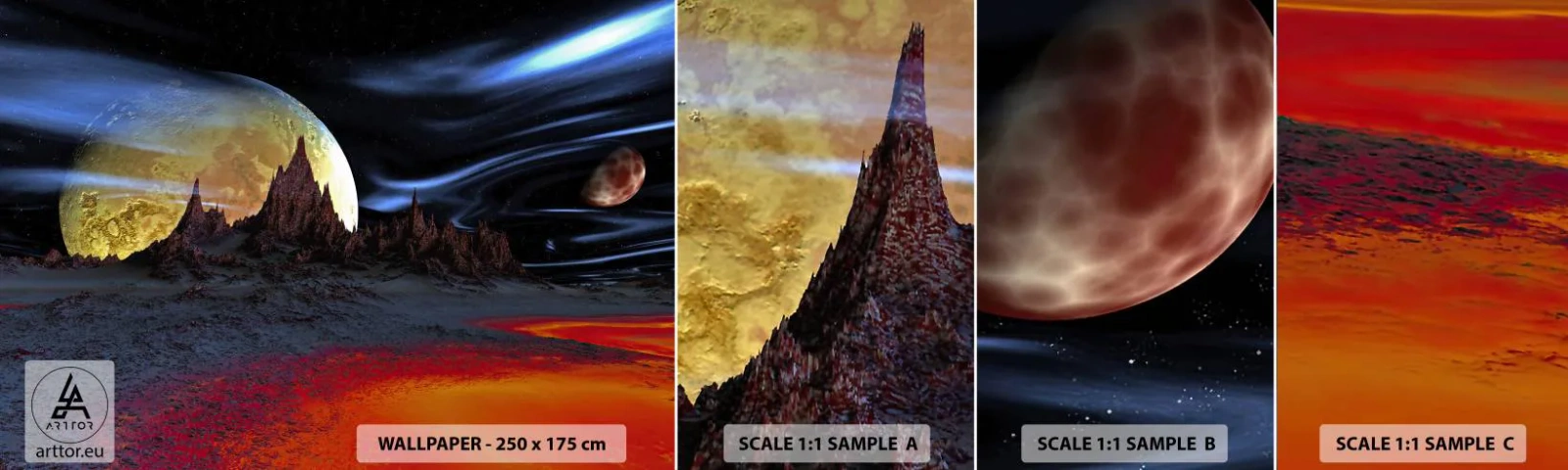 Amostra de Papel de Parede Standard Eco - Mundo desconhecido - Abstração, Cosmos, 3D - 100x30 cm