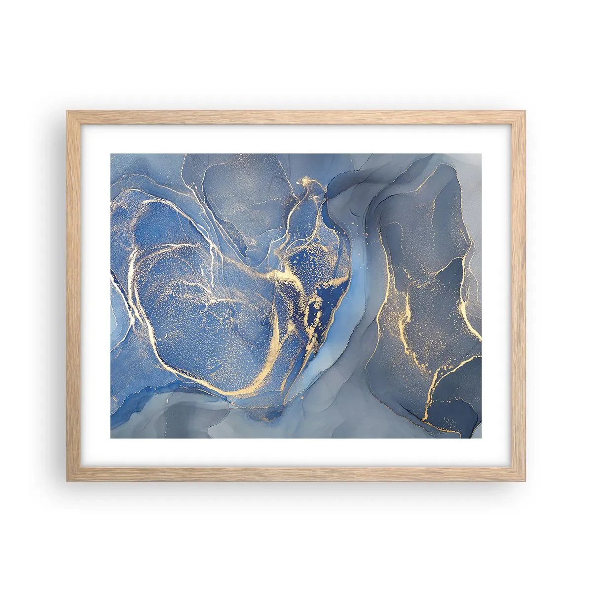 Pôster com moldura de carvalho claro - Pó dourado - 50x40 cm