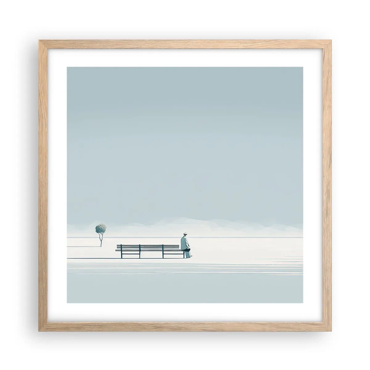 Pôster com moldura de carvalho claro - Sim, estou esperando. - 50x50 cm