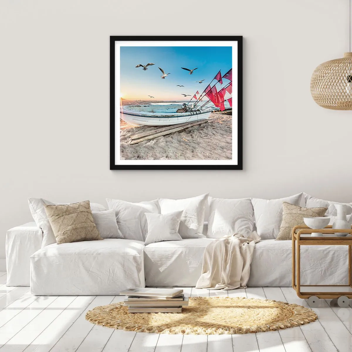 Pôster com moldura preta - Um merecido descanso - 50x50 cm