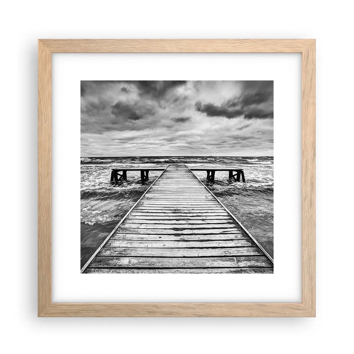 Pôster com moldura de carvalho claro - Estou à espera do vento, que vai dispersar... - 30x30 cm