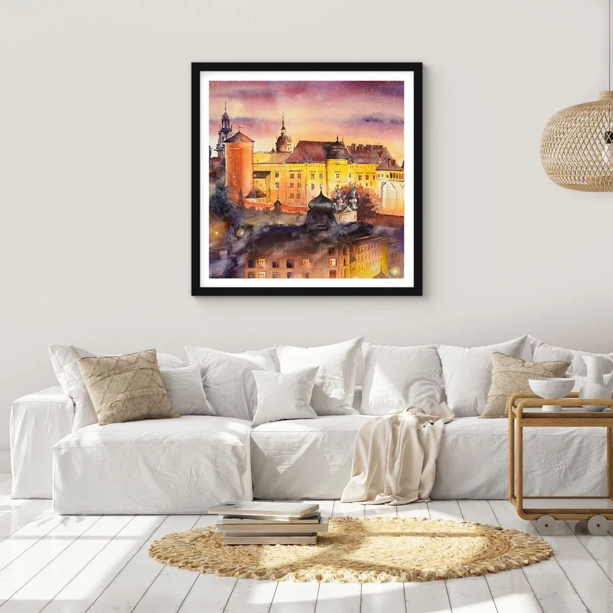 Pôster com moldura preta - História e conto de fadas - 60x60 cm