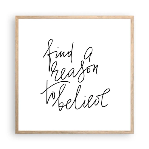 Pôster com moldura de carvalho claro - É possível - 60x60 cm