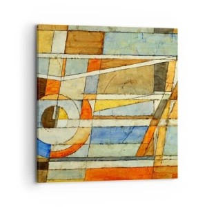 Quadro em tela - Cubismo em construção - 70x70 cm