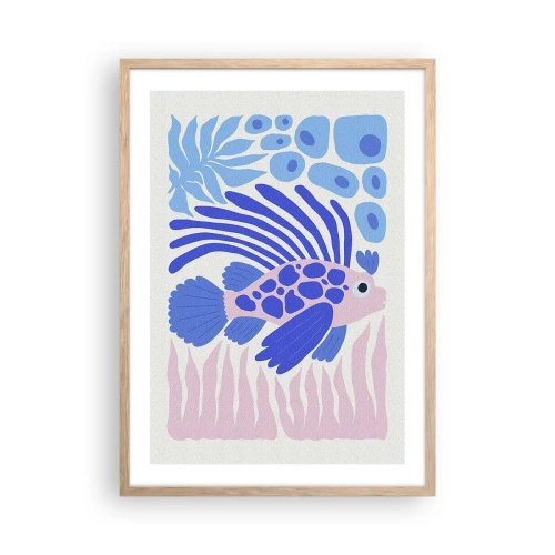 Pôster com moldura de carvalho claro - Em seu elemento - 50x70 cm