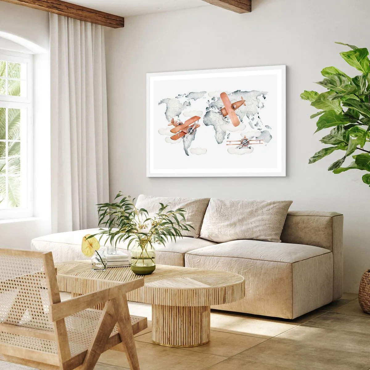 Pôster em moldura branca - Com espírito pioneiro - 70x50 cm