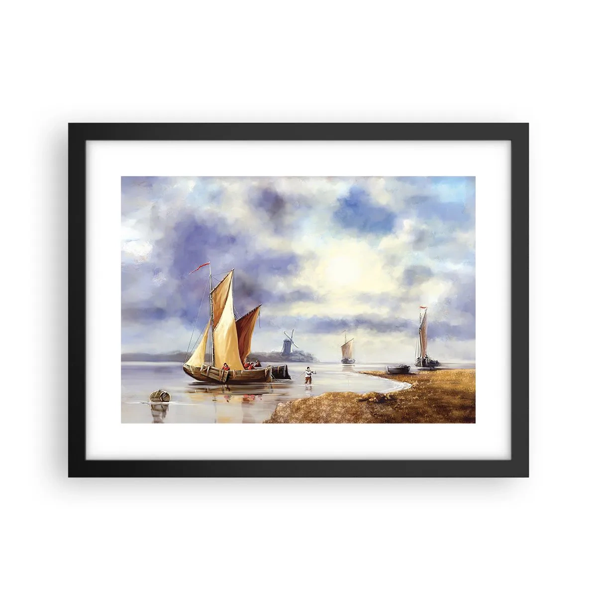 Pôster com moldura preta - O regresso dos marinheiros - 40x30 cm