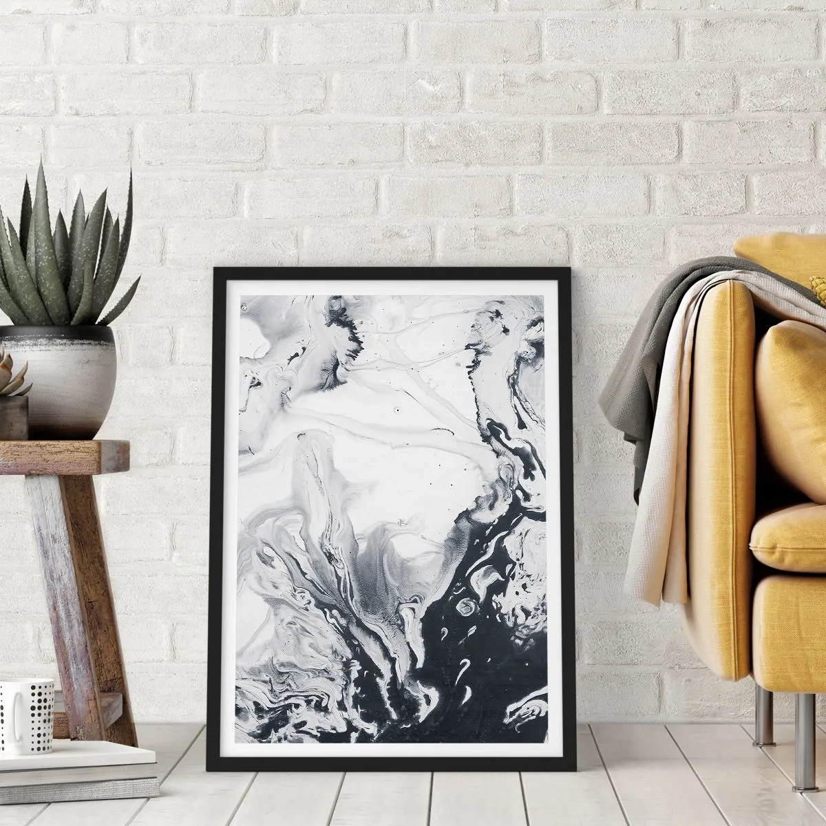 Pôster com moldura preta - O Interior da Terra - 70x100 cm