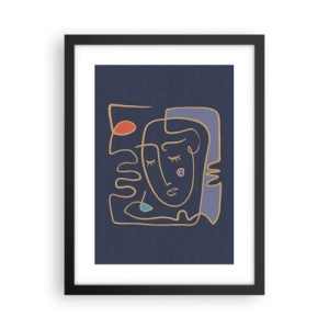 Pôster com moldura preta - Nos pensamentos - 30x40 cm