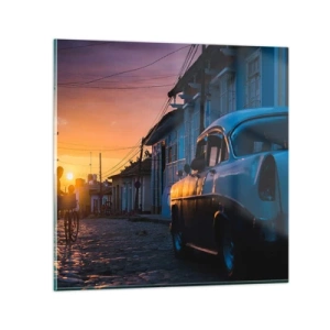 Quadro em vidro - Aqui é onde o tempo abranda - 40x40 cm